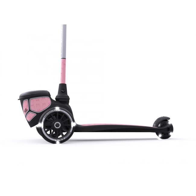 Trotineta Copii Pliabila Cu Roti Luminoase, Suport Jucarie, Highwaykick 2 Lifestyle Rose Reflectorizant, 2 Ani +, Pana La 50 Kg, Scoot  Ride Pjb96528