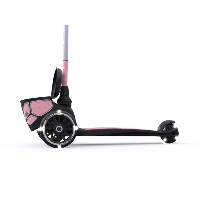 Trotineta Copii Pliabila Cu Roti Luminoase, Suport Jucarie, Highwaykick 2 Lifestyle Rose Reflectorizant, 2 Ani +, Pana La 50 Kg, Scoot  Ride Pjb96528
