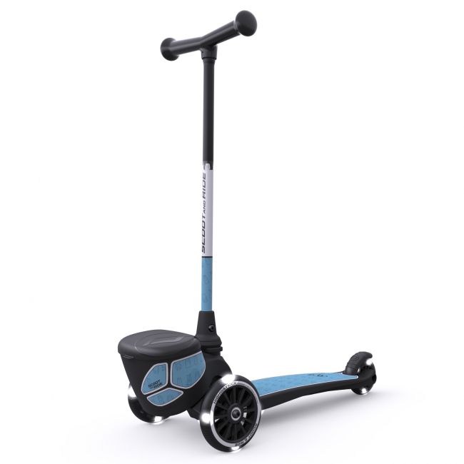 Trotineta Copii Pliabila Cu Roti Luminoase, Suport Jucarie, Highwaykick 2 Lifestyle Steel Reflectorizant, 2 Ani +, Pana La 50 Kg, Scoot  Ride Pjb96527