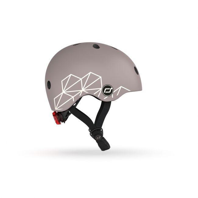 Casca De Protectie Pentru Copii, Sistem De Reglare Magnetic Cu Led, Xxs-s, 45-51 Cm, 1 An+, Brown Lines, Scoot  Ride Pjb96563