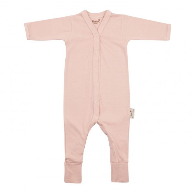 Salopeta de corp cu maneca lunga, din bambus misty rose 74-80 tnatm-bls74-531