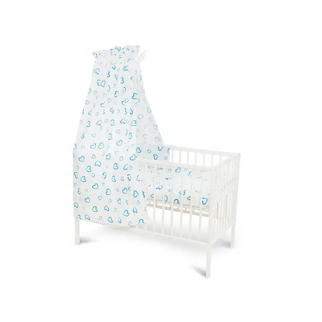 Baldachin cu Broderie MyKids Prince Inimi Albastru - MYK00007308