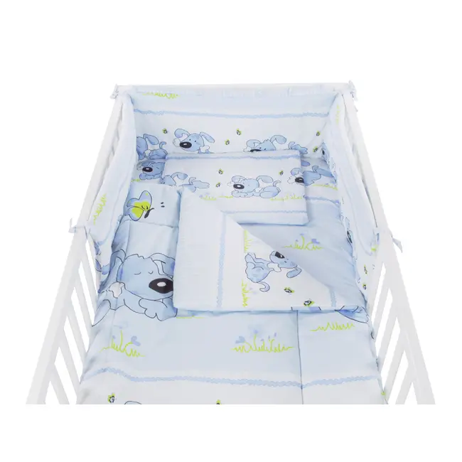 Lenjerie MyKids Catelus Albastru 4 Piese 140x70 - MYK00007175