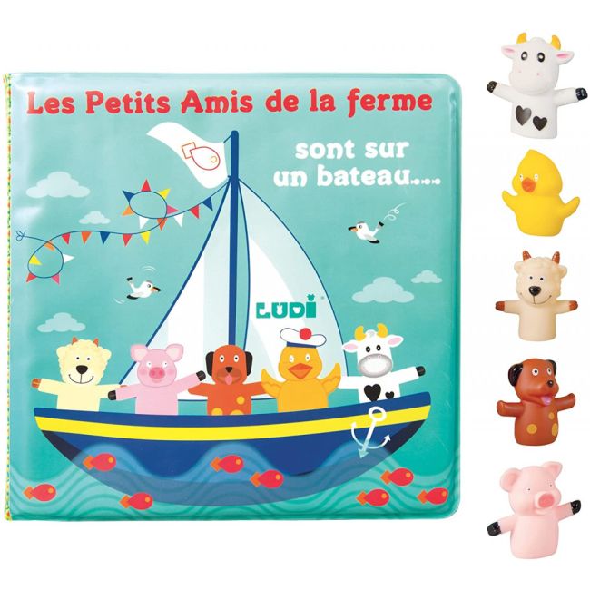 LUDI Set de baie carte si marionete pentru degete DNBLUD40017