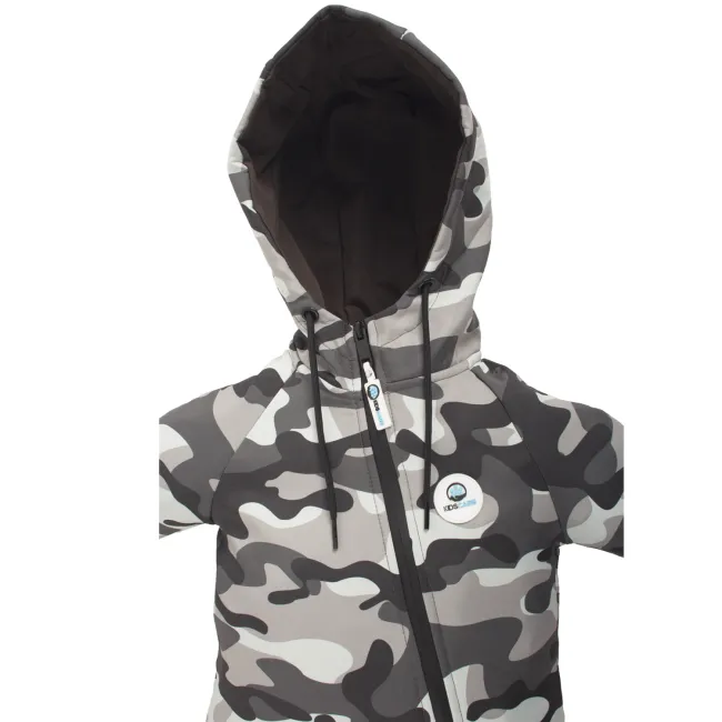 Salopeta impermeabila pentru copii Kidscare, cu protectie la vant si apa cu imprimeu Camuflaj - marime 110 SUPKCSI502_Camuflaj-110