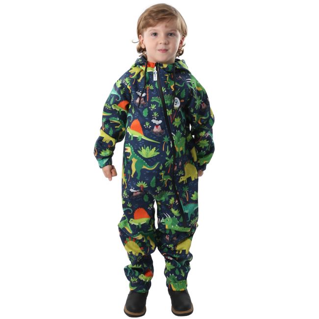 Salopeta impermeabila pentru copii Kidscare, cu protectie la vant si apa cu imprimeu Dinozauri - marime 92 SUPKCSI505_Dinozauri-92