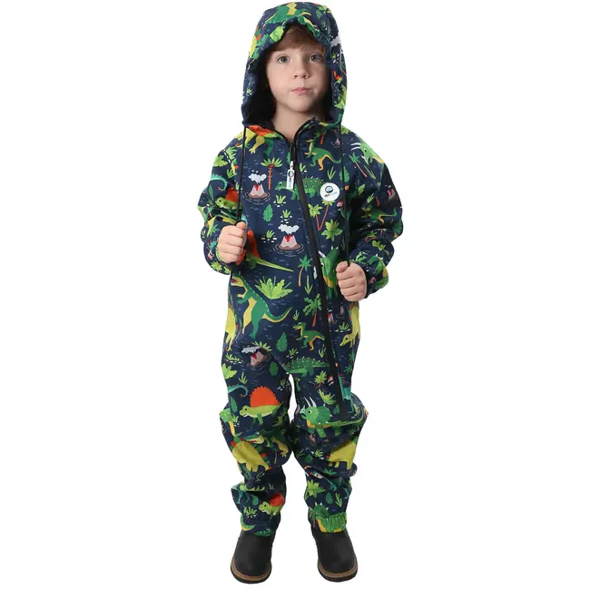 Salopeta impermeabila pentru copii Kidscare, cu protectie la vant si apa cu imprimeu Dinozauri - marime 98 SUPKCSI505_Dinozauri-98