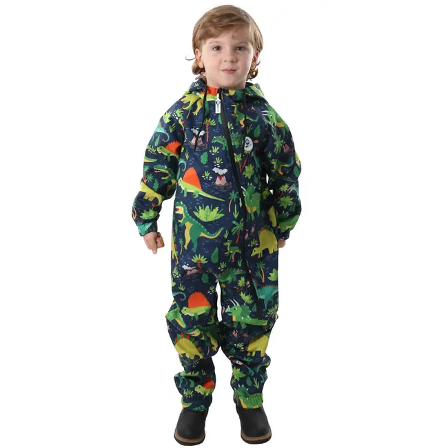 Salopeta impermeabila pentru copii Kidscare, cu protectie la vant si apa cu imprimeu Dinozauri - marime 98 SUPKCSI505_Dinozauri-98