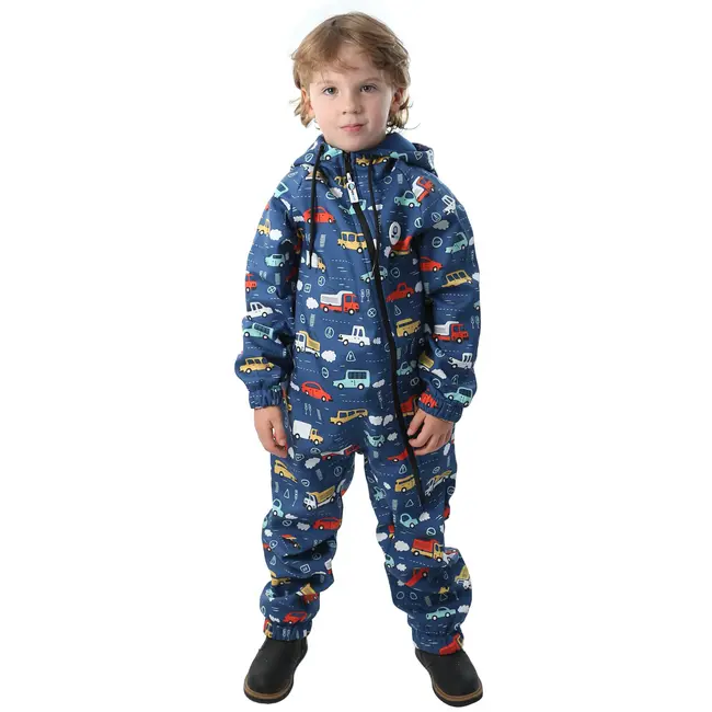 Salopeta impermeabila pentru copii Kidscare, cu protectie la vant si apa cu imprimeu Masini - marime 104 SUPKCSI508_Masini-104