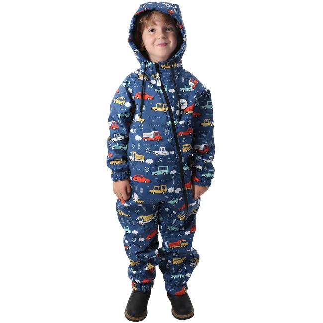Salopeta impermeabila pentru copii Kidscare, cu protectie la vant si apa cu imprimeu Masini - marime 110 SUPKCSI508_Masini-110