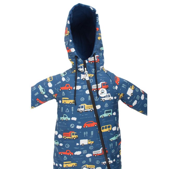 Salopeta impermeabila pentru copii Kidscare, cu protectie la vant si apa cu imprimeu Masini - marime 122 SUPKCSI508_Masini-122