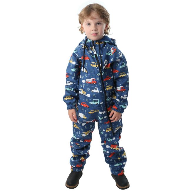 Salopeta impermeabila pentru copii Kidscare, cu protectie la vant si apa cu imprimeu Masini - marime 92 SUPKCSI508_Masini-92