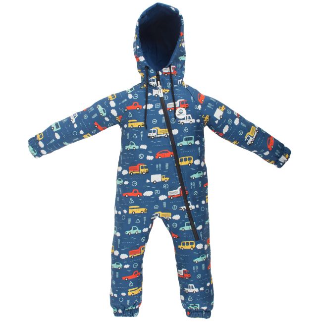 Salopeta impermeabila pentru copii Kidscare, cu protectie la vant si apa cu imprimeu Masini - marime 98 SUPKCSI508_Masini-98