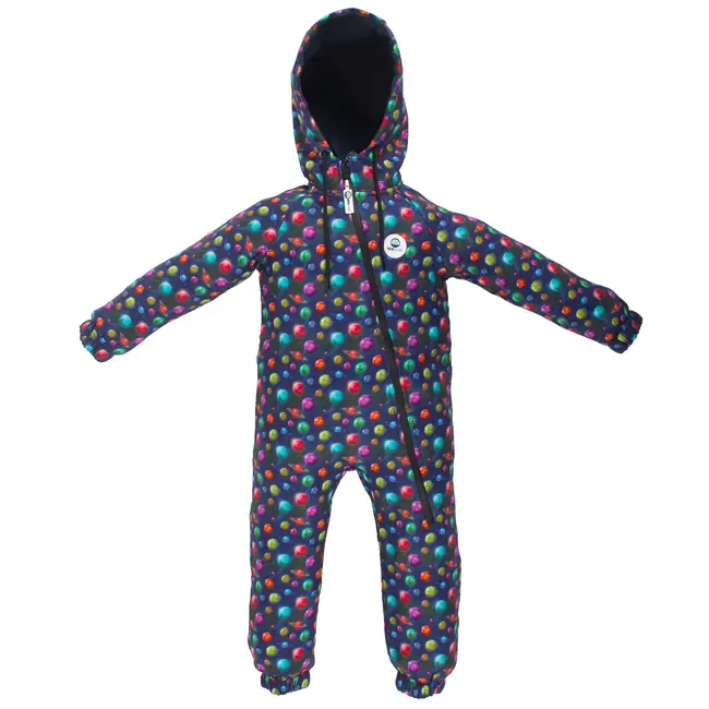 Salopeta impermeabila pentru copii Kidscare, cu protectie la vant si apa cu imprimeu Planete - marime 86 SUPKCSI506_Planete-86