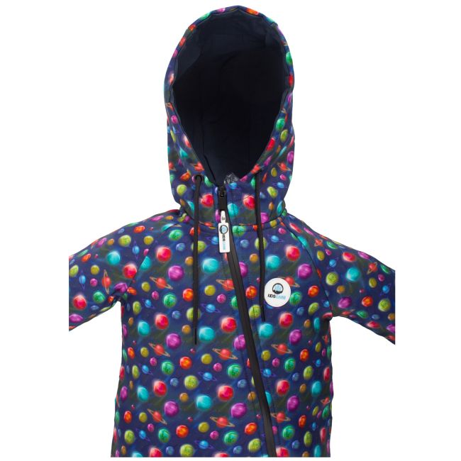 Salopeta impermeabila pentru copii Kidscare, cu protectie la vant si apa cu imprimeu Planete - marime 98 SUPKCSI506_Planete-98