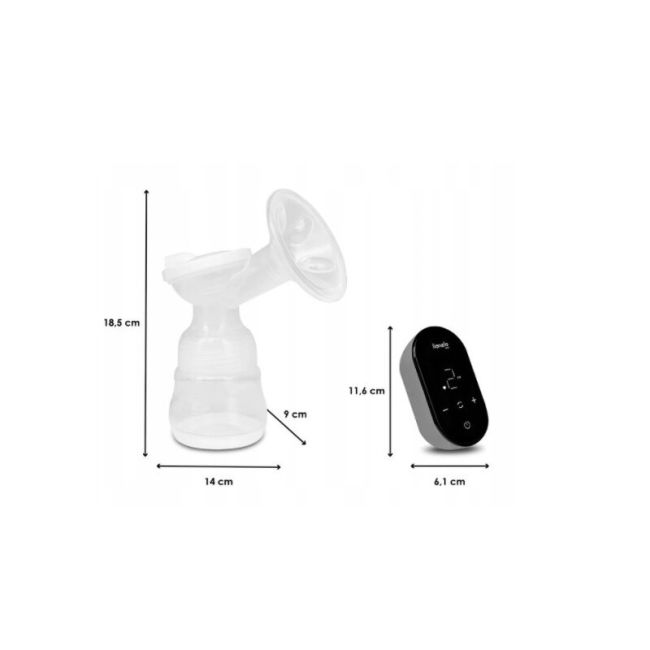 Lionelo - Pompa de san Fidi Go, Functie de masaj, Autonomie pana la 90 min, Afisaj LED, Cu accesorii, Gri Pal BYNLOC-FIDI-GO_GREY_STONE