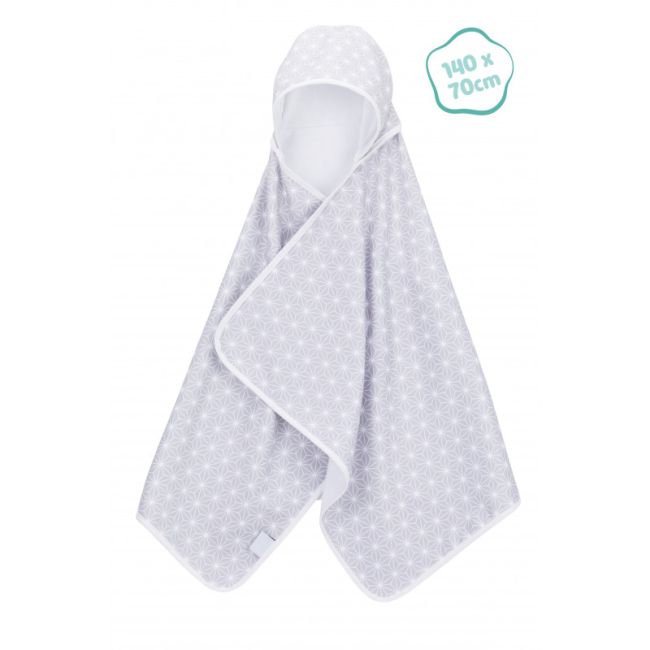 Prosop din bumbac cu capison, grey, 140x70cm. Fillikid KRS1045-67
