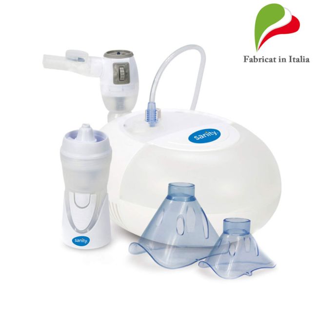 Aparat aerosoli profesional Sanity Pro Inhaler, nebulizator cu compresor si irigator Nosalek... BITsanityproinhaler