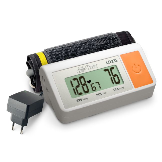 Tensiometru electronic de brat Little Doctor LD 23 L, manseta 36-43 cm, adaptor priza inclus, Alb BITLD23L