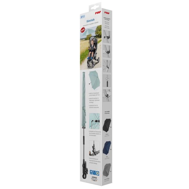 Umbreluta de soare ajustabila cu protectie solara UV 50+, pentru carucior bebelusi, menta, Reer ShineSafe Mint 84173