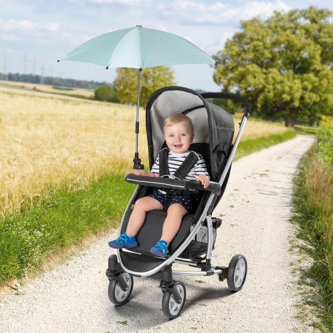 Umbreluta de soare ajustabila cu protectie solara UV 50+, pentru carucior bebelusi, menta, Reer ShineSafe Mint 84173