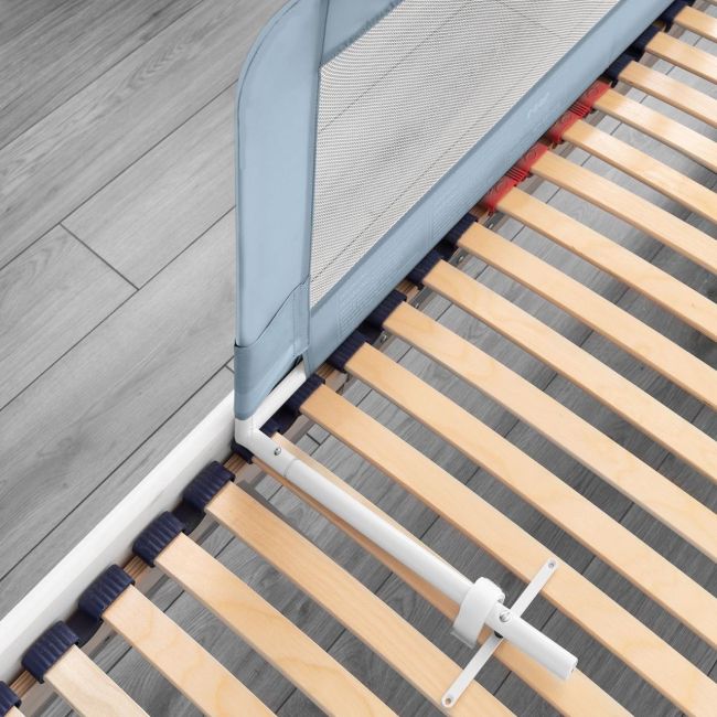 Bariera protectie anticadere pat copii, lungime 100 cm, albastru-gri, Reer Sleep'n Keep 45101