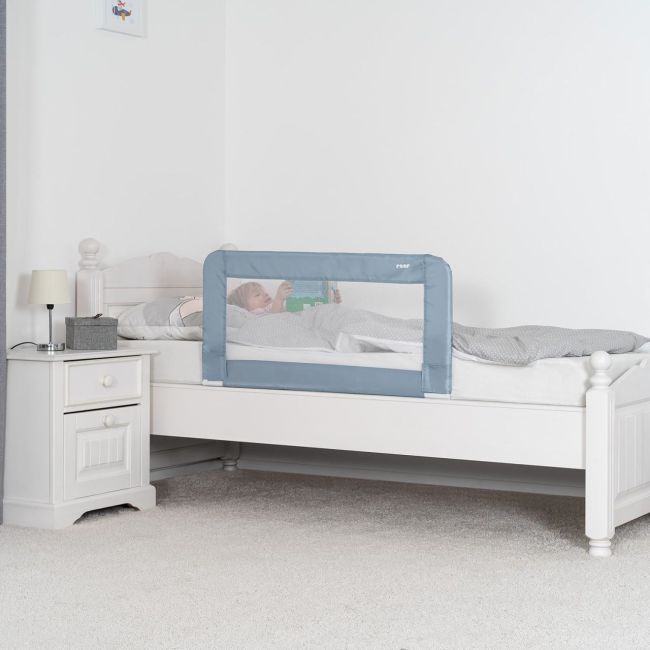 Bariera protectie anticadere pat copii, lungime 100 cm, albastru-gri, Reer Sleep'n Keep 45101