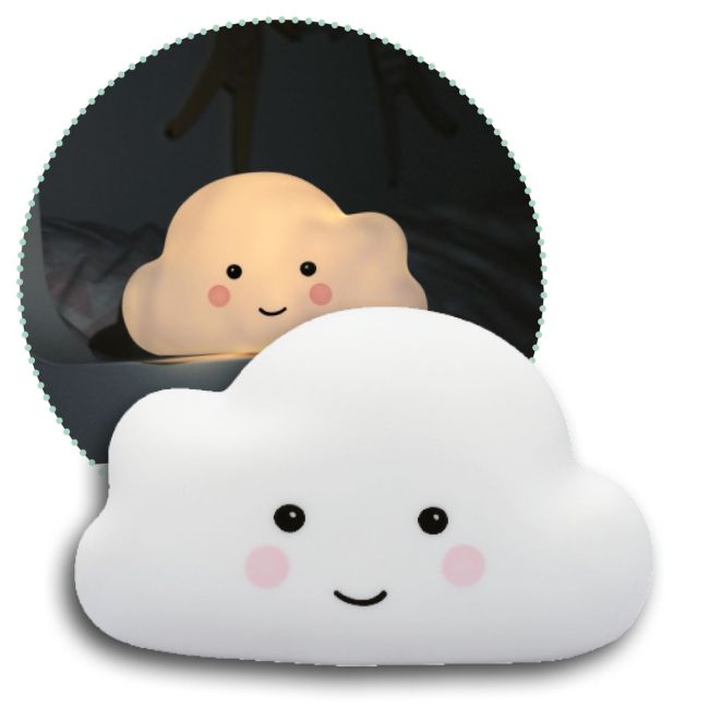 Lampa de veghe cu LED, cu oprire cronometrata, forma nor, alba, Lumilu Sweet Dreams Cloud, Reer 52250