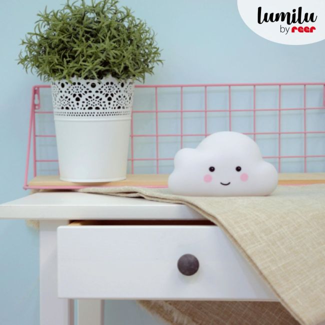 Lampa de veghe cu LED, cu oprire cronometrata, forma nor, alba, Lumilu Sweet Dreams Cloud, Reer 52250