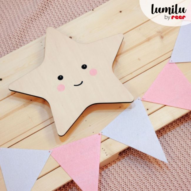 Lampa de veghe de perete, cu led, lumina reglabila si oprire cronometrata, forma stea, Lumilu Silhouette Star, Reer 52177