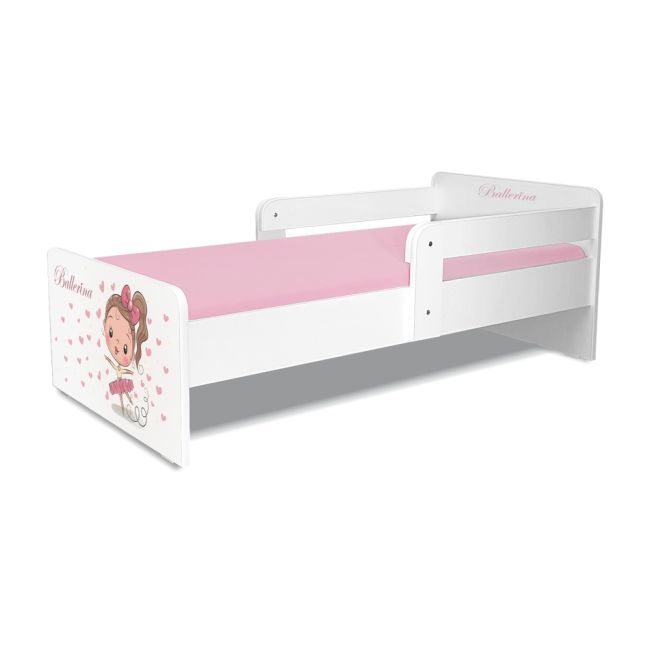 Pat copii Balerina P2 2-12 ani cu 2  protectii laterale detasabile - PC-P-BAL-P2-80