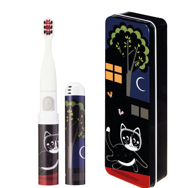 Periuta de dinti electrica VITAMMY Smile, pentru copii 3 +, cutie travel, Animatie Pisoi, Negru,... BITsmilepisoi