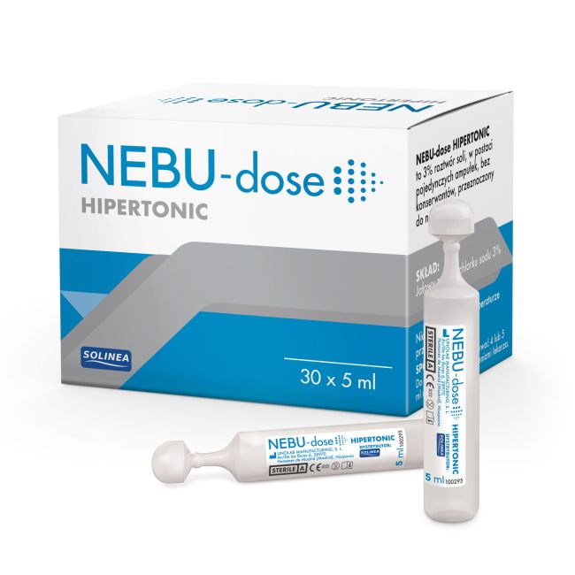 Solutie salina hipertonica Solinea NEBU-dose concentratie 3%, 30 monodoze x 5 ml BITnebudose3