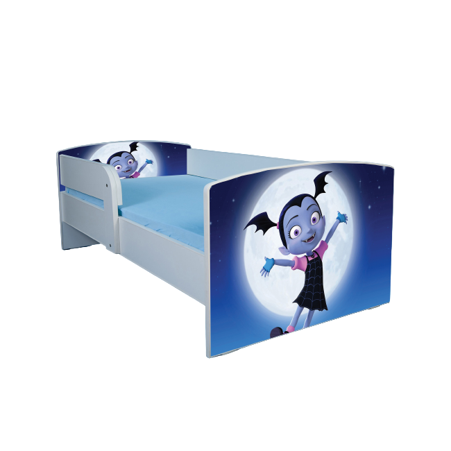 Pat Cu Protectie Detasabila Vampirina Cu Saltea SafeNest 160x80 Fara Sertar Ptv1805