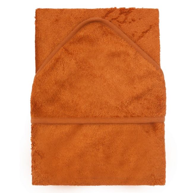 Prosop cu gluga xxl pentru copii din bambus hazel brown tnatm-cap05-536
