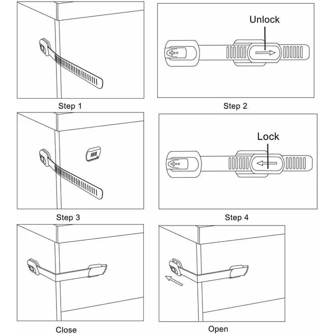 Set 6 Sisteme de siguranta multifunctionale reglabile 19 cm Bambinice BN044 BBJBN044_Alb