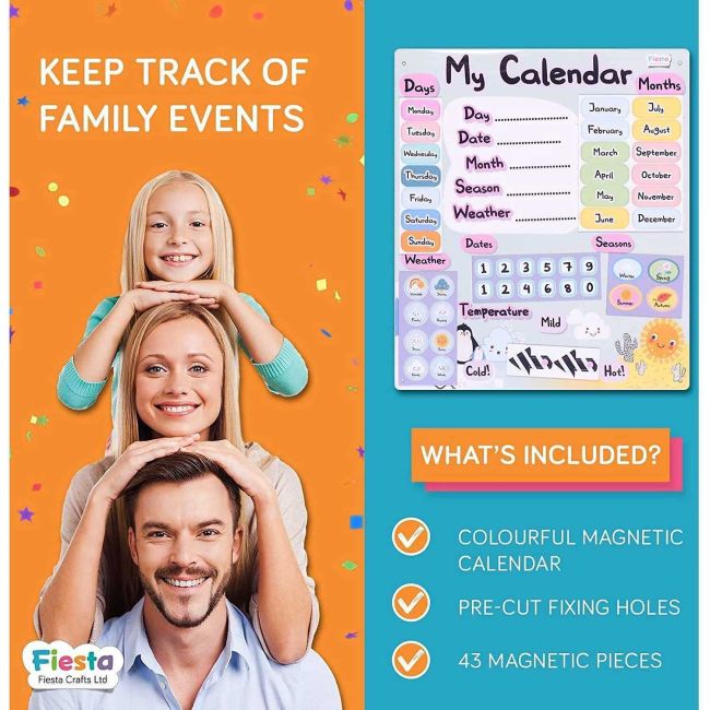 Calendarul meu magnetic, 31 x 35 cm, 40 cm Fiesta Crafts FCT-2634 BBJFCT-2634_Initiala