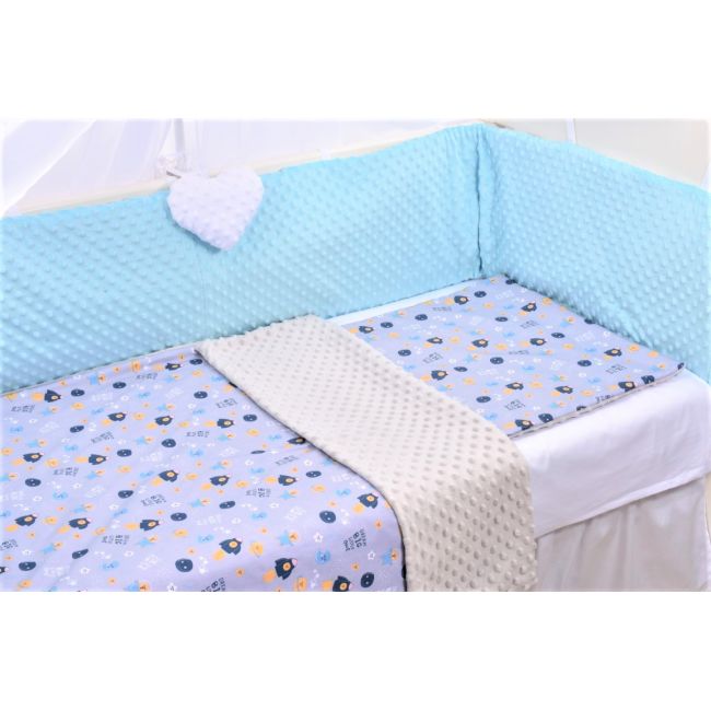 Lenjerie 3 piese patut 120x60 cm model astronauti si plus gri PFCPF4386