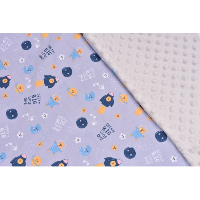 Lenjerie 3 piese patut 120x60 cm model astronauti si plus gri PFCPF4386