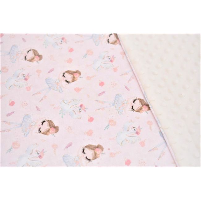 Lenjerie 3 piese patut 120x60 cm model balerine si plus minky crem PFCPF3016