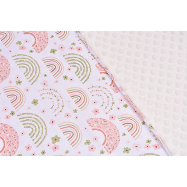 Lenjerie 3 piese patut 120x60 cm model curcubee florale si plus crem PFCPF2146