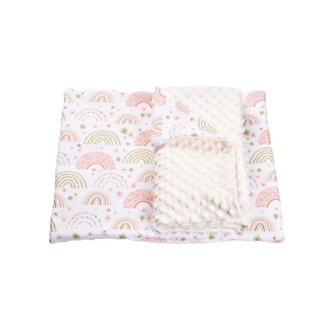Lenjerie 3 piese patut 120x60 cm model curcubee florale si plus crem PFCPF2146