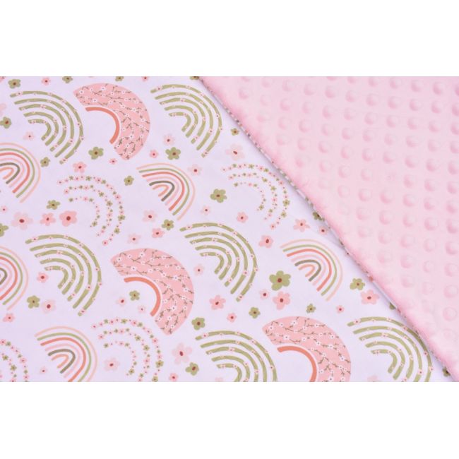 Lenjerie 3 piese patut 120x60 cm model curcubee florale si plus roz pal PFCPF2329