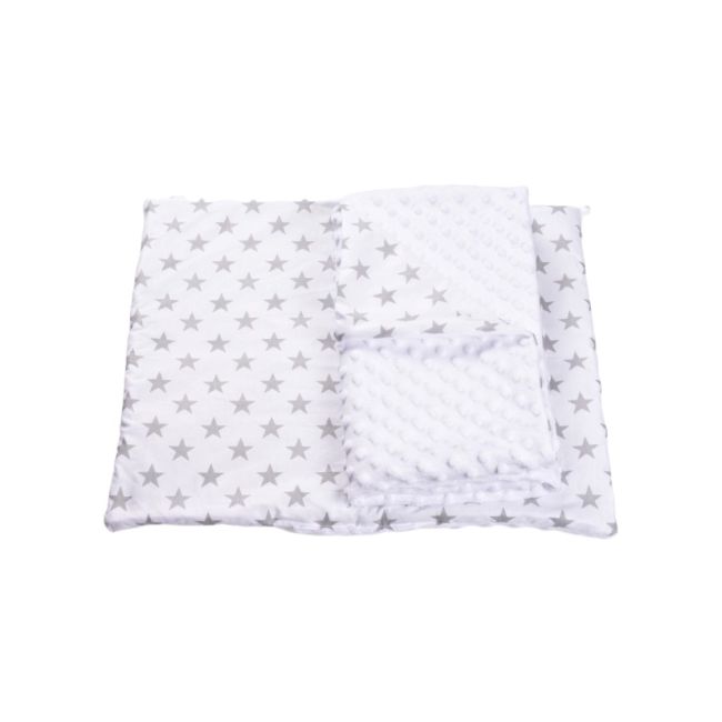 Lenjerie 3 piese patut 120x60 cm model stelute gri si plus alb PFCPF6921
