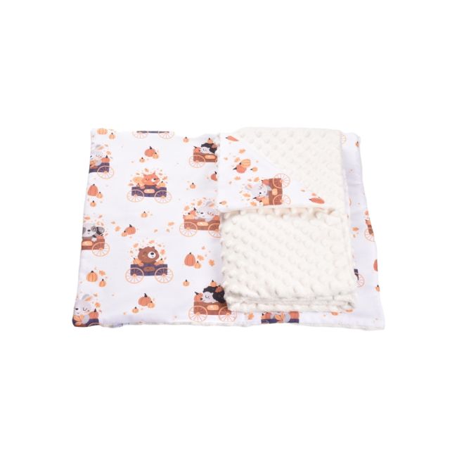 Lenjerie 3 piese patut 120x60 cm model ursuleti si dovlecei cu plus crem PFCPF9711