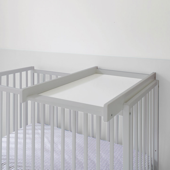 Masa De Infasat Din Lemn, Atasabila La Patut Bebe 120x60 Si 140x70 Cm, Gri, 86 X 51 X 7 Cm Pjbctc_gri