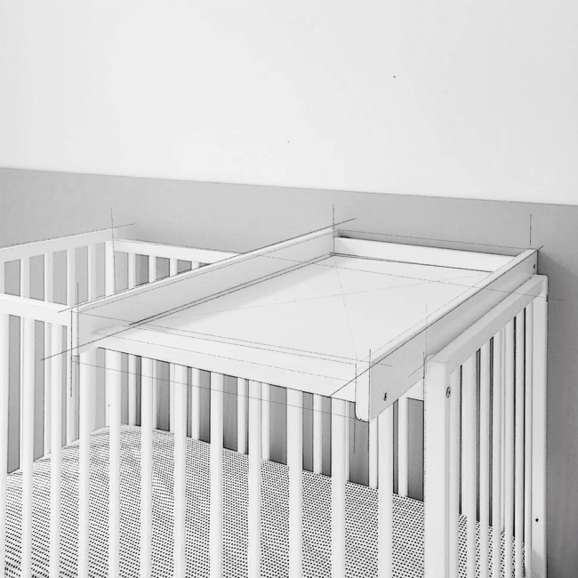 Masa De Infasat Din Lemn, Atasabila La Patut Bebe 120x60 Si 140x70 Cm, Vintage, 86 X 51 X 7 Cm Pjbctc_vintage