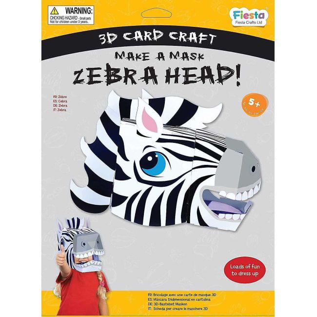 Masca 3D Zebra Fiesta Crafts FCT-3053 BBJFCT-3053_Initiala