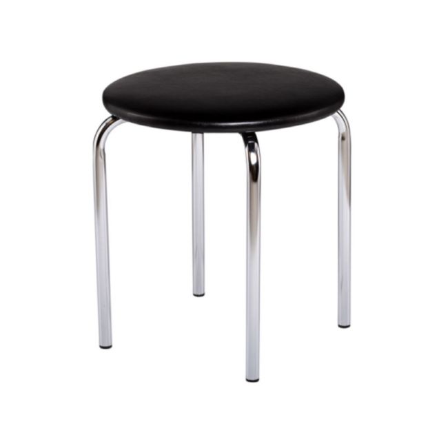 Taburete bucatarie cromat ant, sezut piele ecologica, 100 kg, negru drm9790