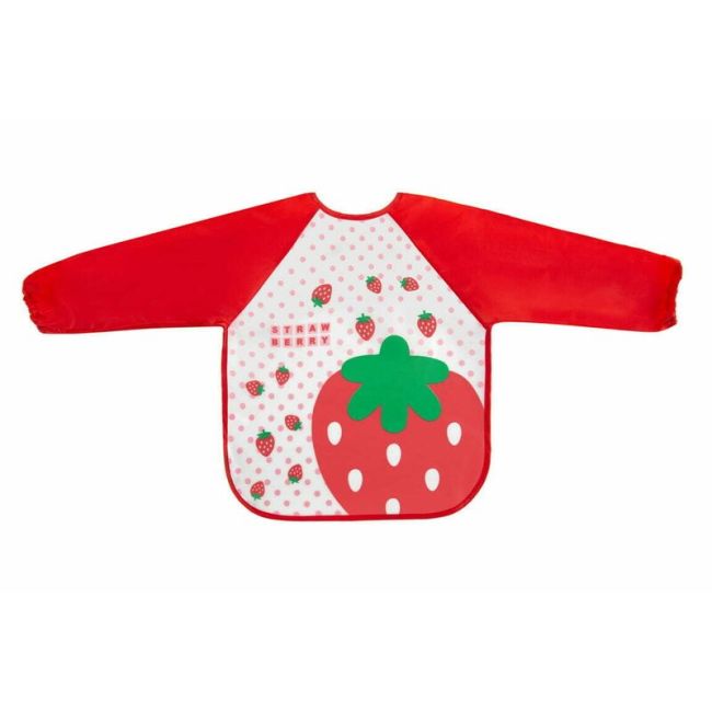 Bocioland - Baveta impermeabila, Cu maneci lungi, Strawberry BYNBOC0559